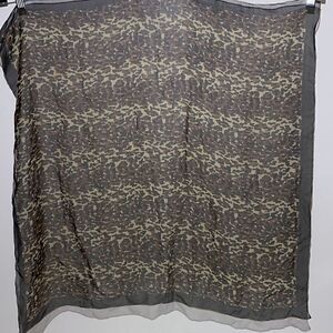Brown Black Animal Print Rectangular Fashion Sheer Scarf Size 29 x 32